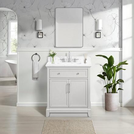Aurora 31 in. Gray Vanity with Quartz Top Aurora 31 in. Gray Vanity with Quartz Top
