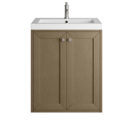 Chianti 24 in. Walnut Brown Single Sink Vanity with White Glossy Composite Stone Top Chianti 24 in. Walnut Brown Single Sink Vanity with White Glossy Composite Stone Top