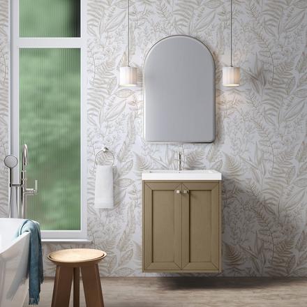 Chianti 24 in. Walnut Brown Single Sink Vanity with White Glossy Composite Stone Top Chianti 24 in. Walnut Brown Single Sink Vanity with White Glossy Composite Stone Top