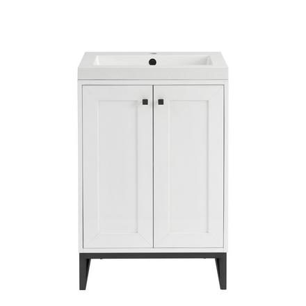 Chianti 24 in. Glossy White and Matte Black Single Sink Vanity with White Glossy Composite Stone Top Chianti 24 in. Glossy White and Matte Black Single Sink Vanity with White Glossy Composite Stone Top