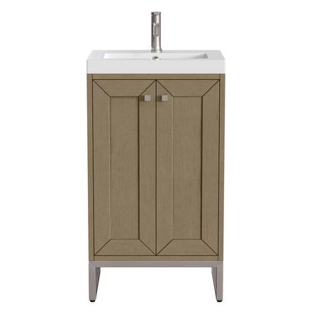 Chianti 20 in. Walnut Brown and Brushed Nickel Single Sink Vanity with White Glossy Composite Stone Top Chianti 20 in. Walnut Brown and Brushed Nickel Single Sink Vanity with White Glossy Composite Stone Top