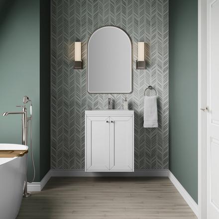 Chianti 24 in. Glossy White Single Sink Vanity with White Glossy Composite Stone Top Chianti 24 in. Glossy White Single Sink Vanity with White Glossy Composite Stone Top