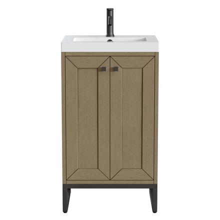 Chianti 20 in. Walnut Brown and Matte Black Single Sink Vanity with White Glossy Composite Stone Top Chianti 20 in. Walnut Brown and Matte Black Single Sink Vanity with White Glossy Composite Stone Top