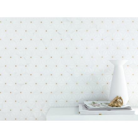 Nova II Dolomite Brass Polished Marble Mosaic Nova II Dolomite Brass Polished Marble Mosaic