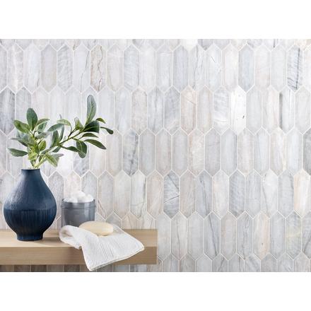 Mykonos II Gray Picket Polished Marble Mosaic Mykonos II Gray Picket Polished Marble Mosaic