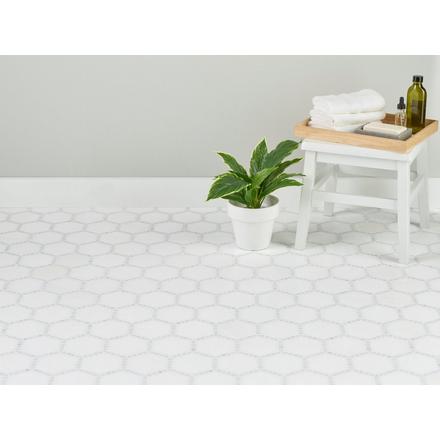 Sanibel Blue II Thassos Marble Polished Mosaic Sanibel Blue II Thassos Marble Polished Mosaic