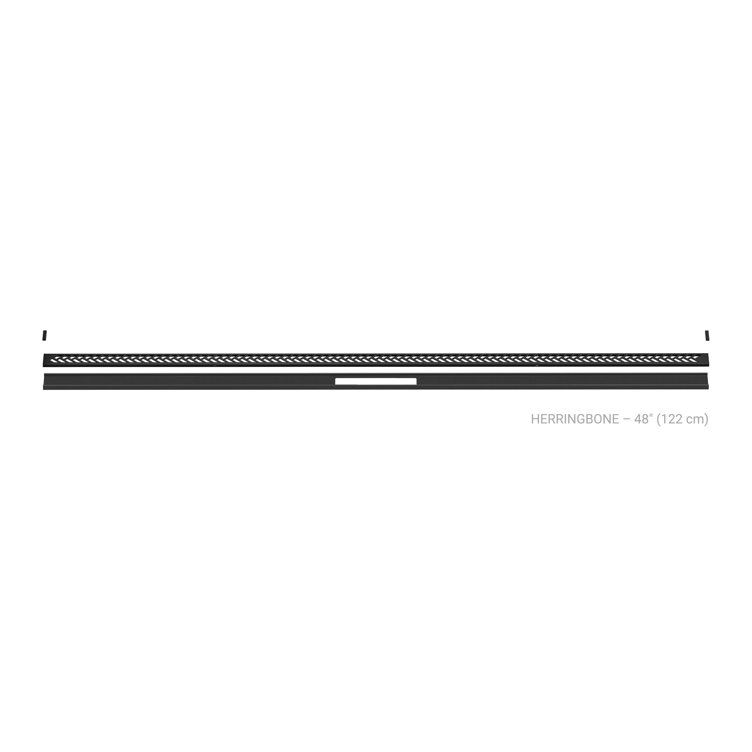 Schluter Kerdi-Line 4ft. Vario Matte Black Herringbone Linear Drain