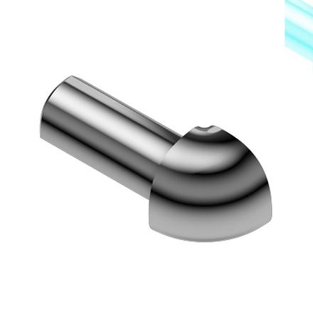 Schluter-Rondec Outside Corner for 1/2in. Polished Chrome Anodized Aluminum Rondec Profile Schluter-Rondec Outside Corner for 1/2in. Polished Chrome Anodized Aluminum Rondec Profile