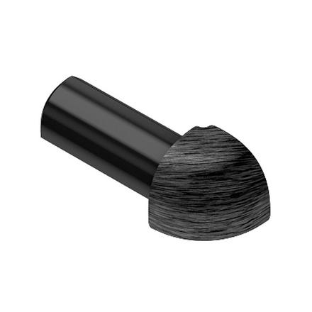 Schluter-Rondec Outside Corner for 3/8in. Brushed Black Anodized Aluminum Rondec Profile Schluter-Rondec Outside Corner for 3/8in. Brushed Black Anodized Aluminum Rondec Profile