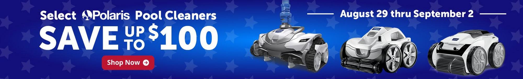 Save up to 100 dollars on Polaris pool cleaners