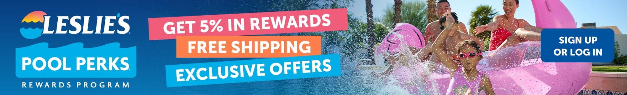An image advertising Leslies Pool Perks program.