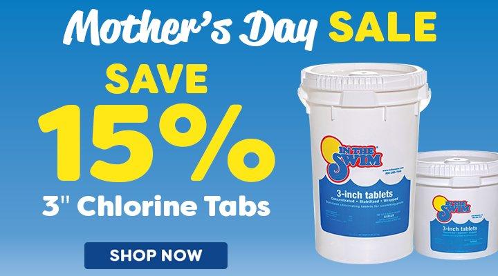 An image advertising 15% off chlorine tabs