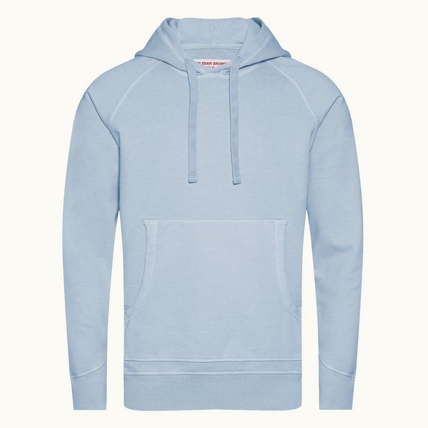 Orlebar Brown | Ice Blue Organic Cotton Hooded Sweatshirt