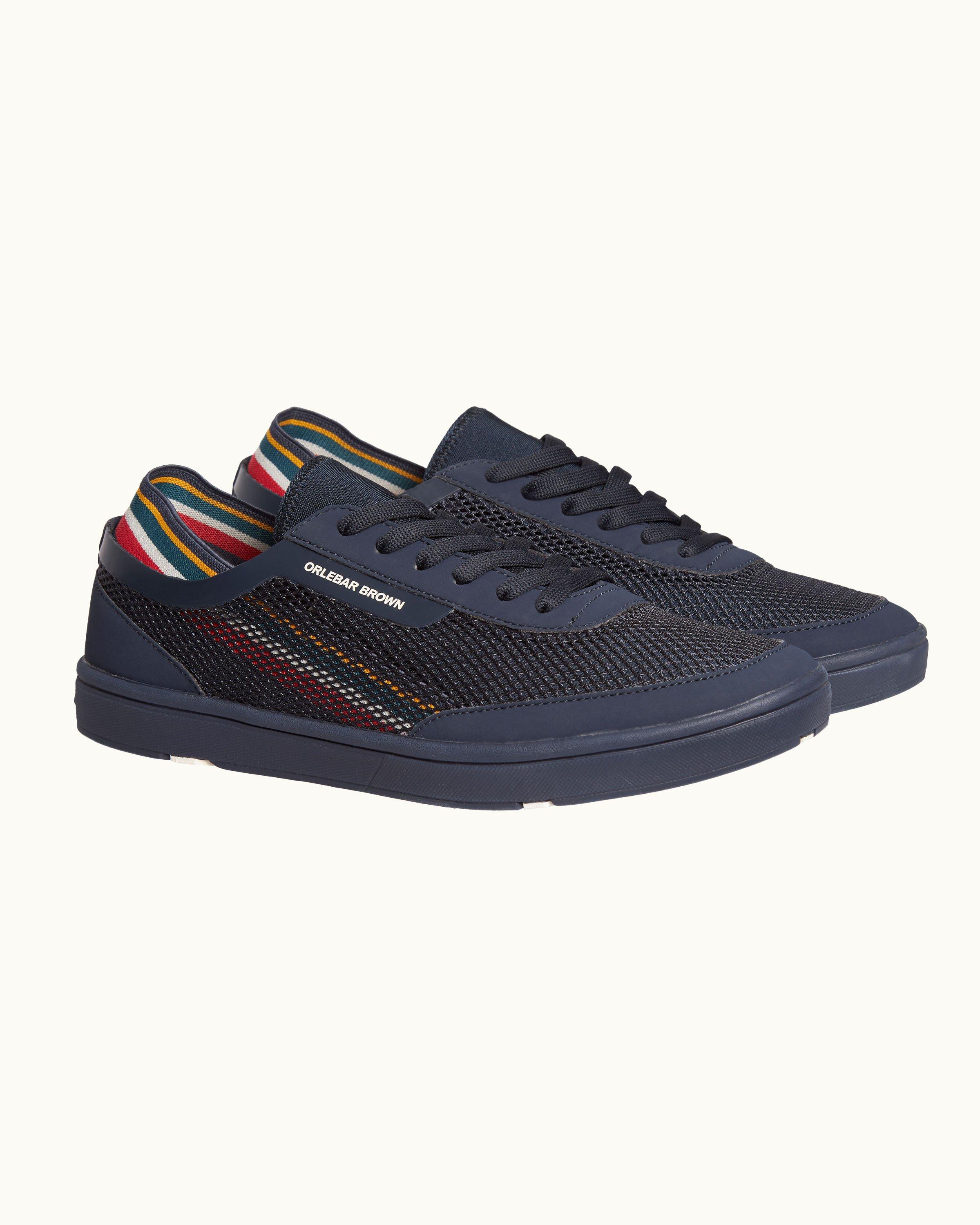 Larson - O.B Stripe Shoe You Can Swim In - Navy/Orange/Aquamarine