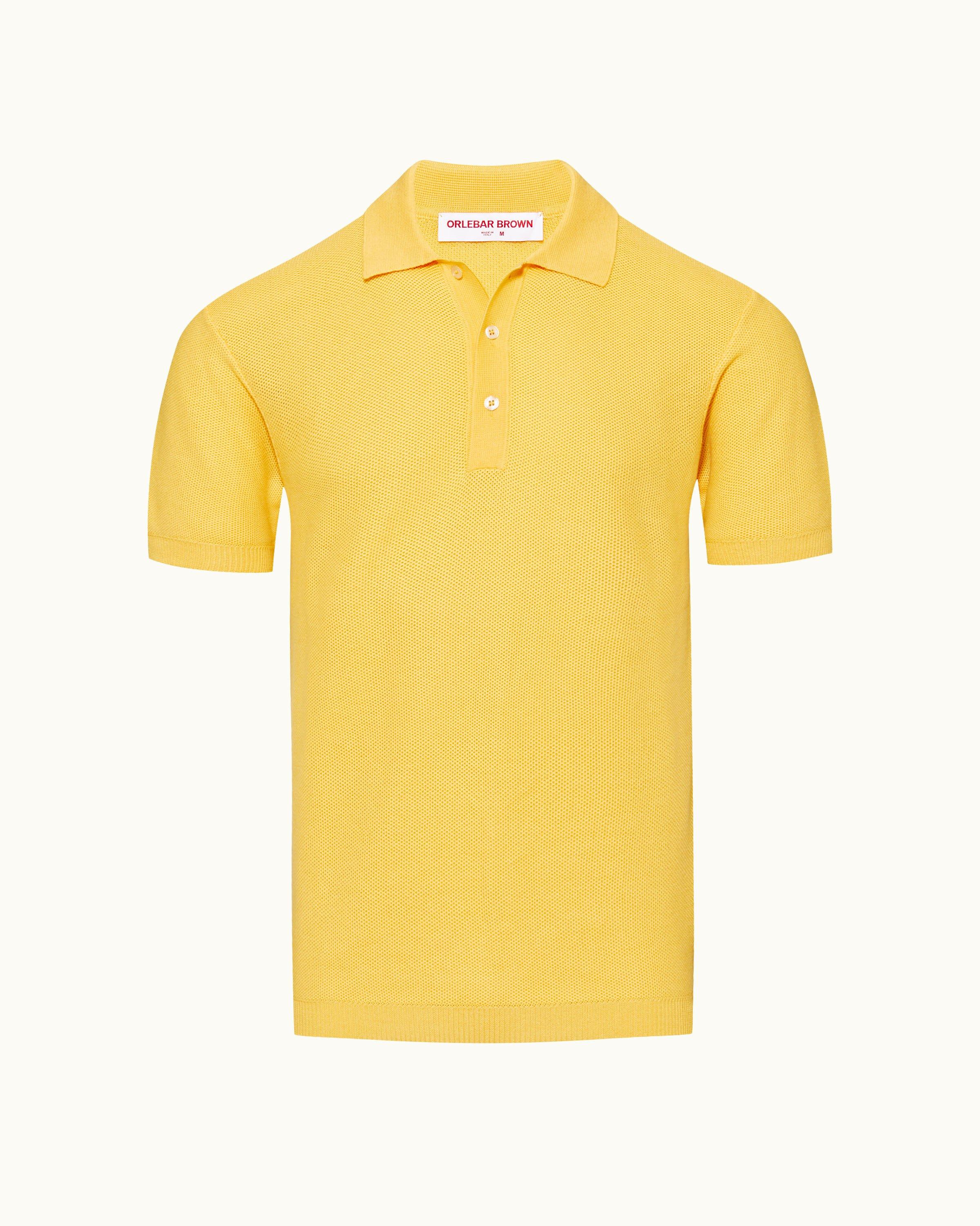 Maranon - Mango Tailored Fit Mercerised Cotton Waffle Stitch Polo Shirt