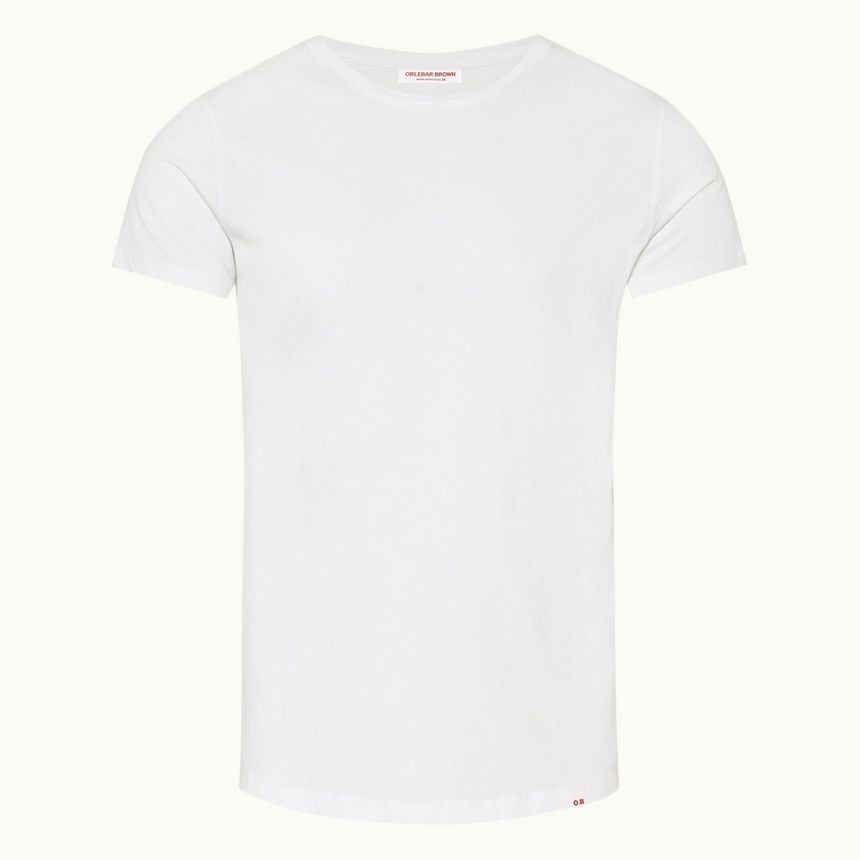 Ob-T - White Tailored Fit Crew Neck T-Shirt | Orlebar Brown