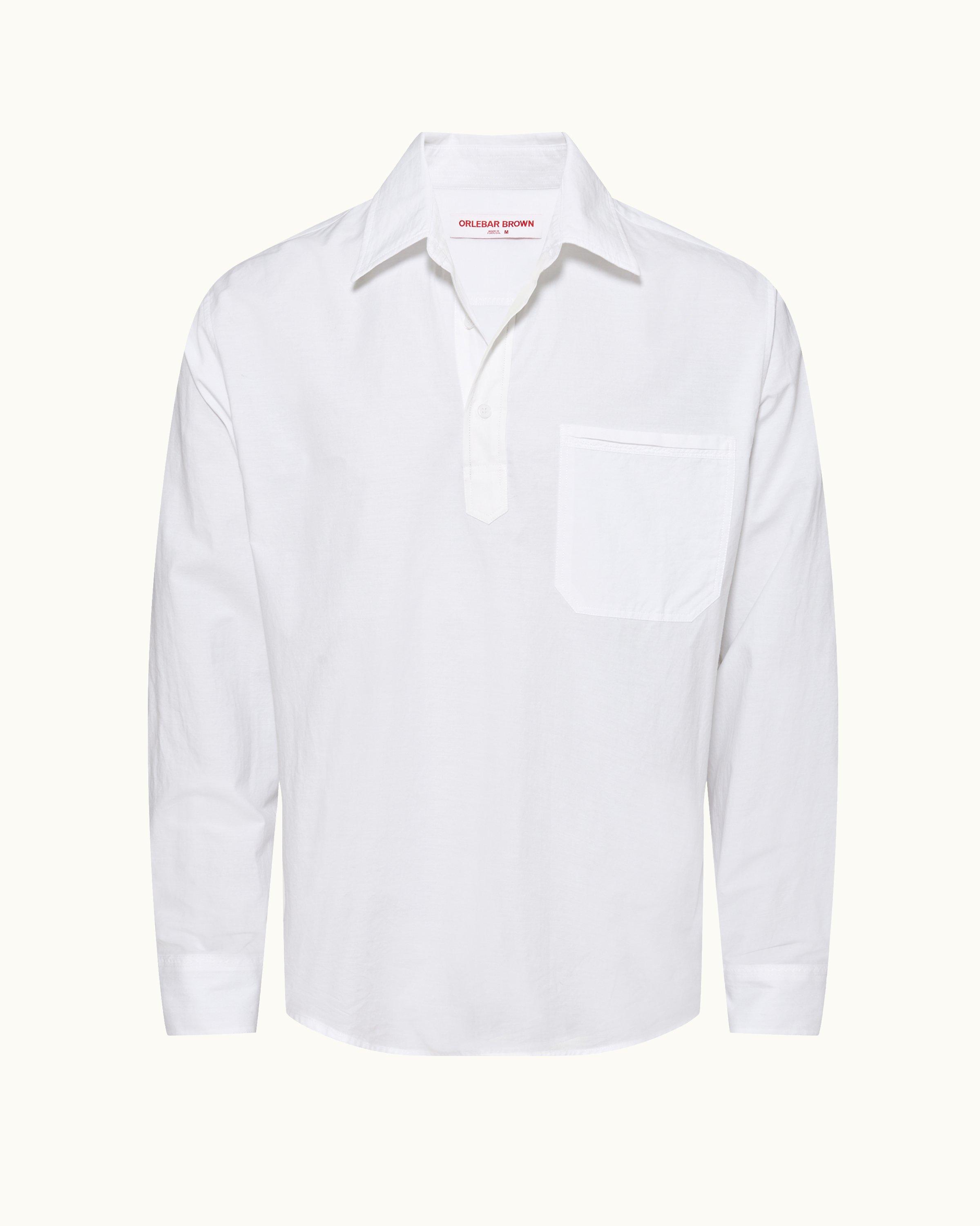 Shanklin - White Relaxed Fit Overhead Refined Cotton Shirt