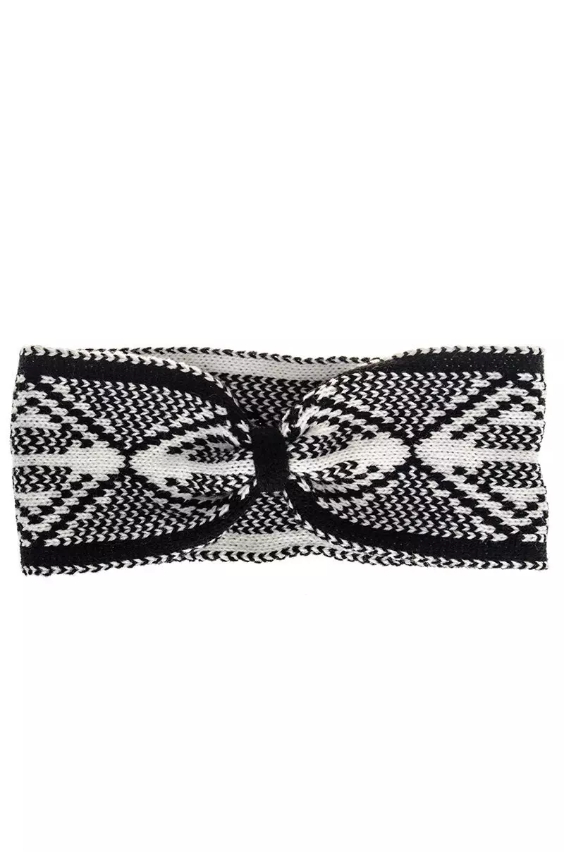 White And Black Aztec Headband