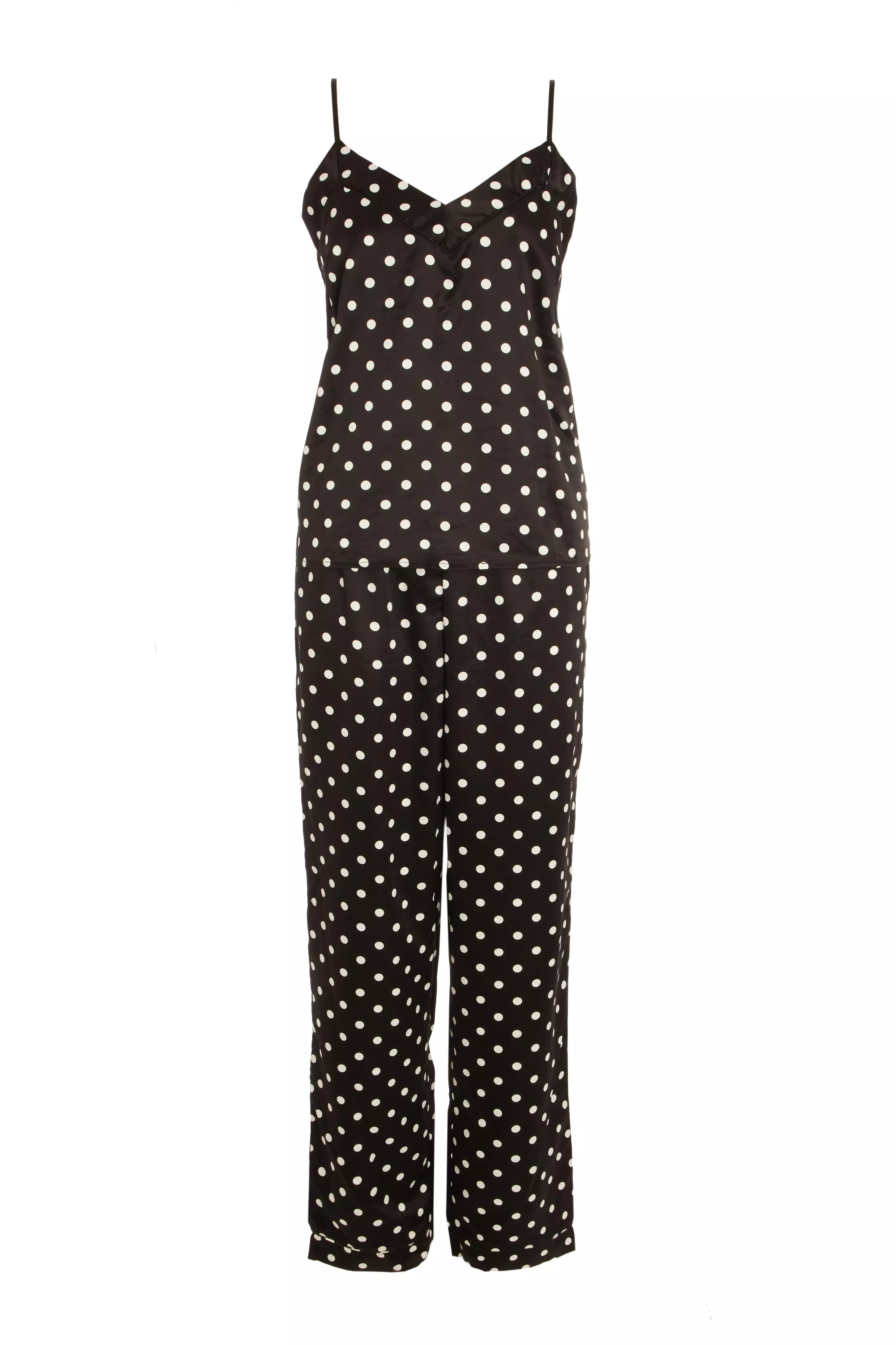 Black Polka Dot Cami Pyjama Set