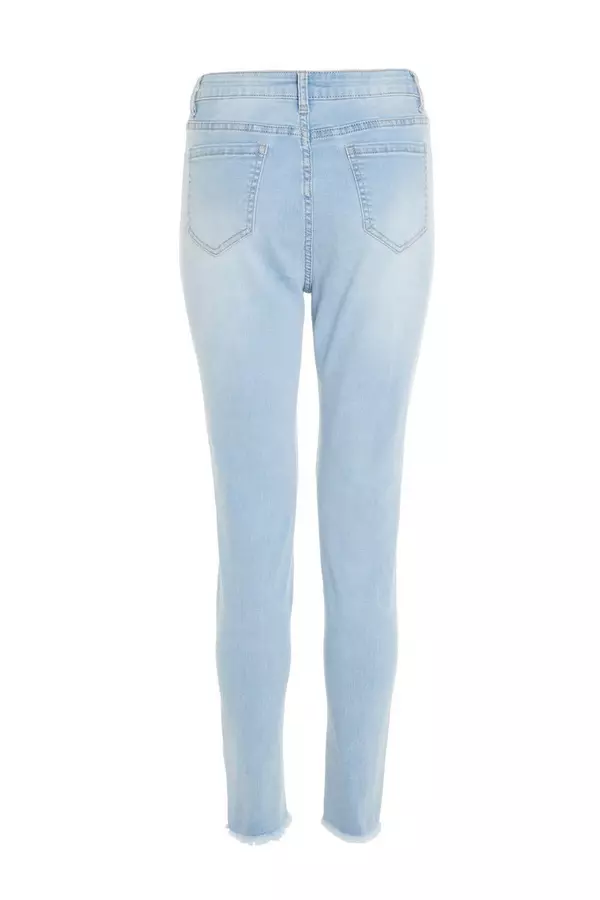 Blue Denim Extreme Ripped Skinny Jeans