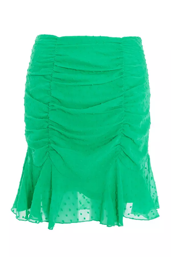 Green Polka Dot Mini Skirt