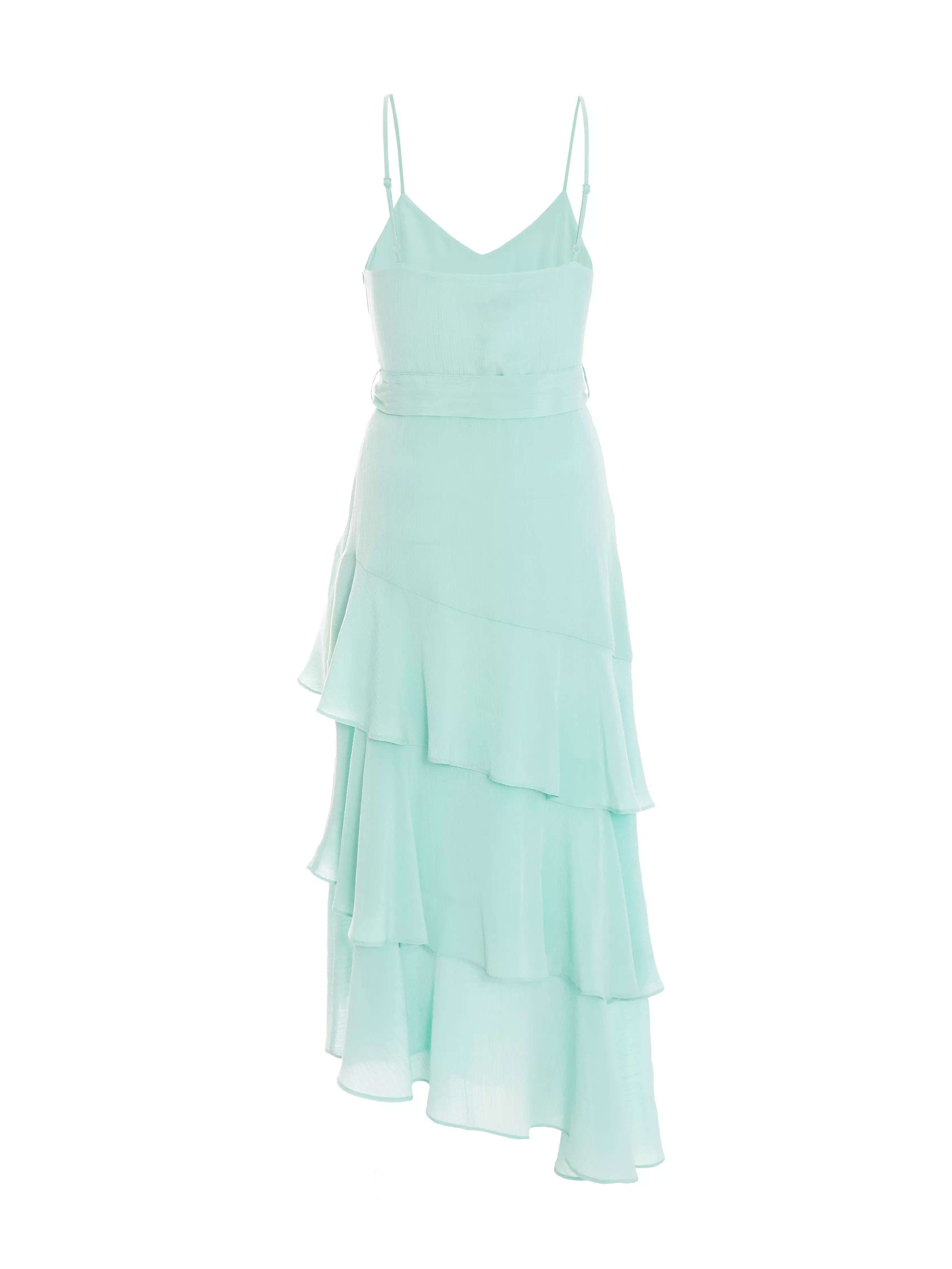 Mint Chiffon One Shoulder Dress