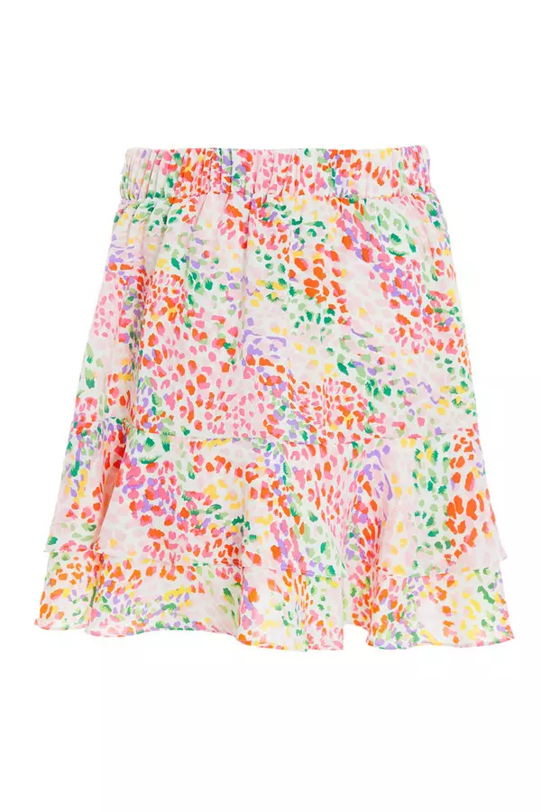 Multicoloured Animal Print Mini Skirt