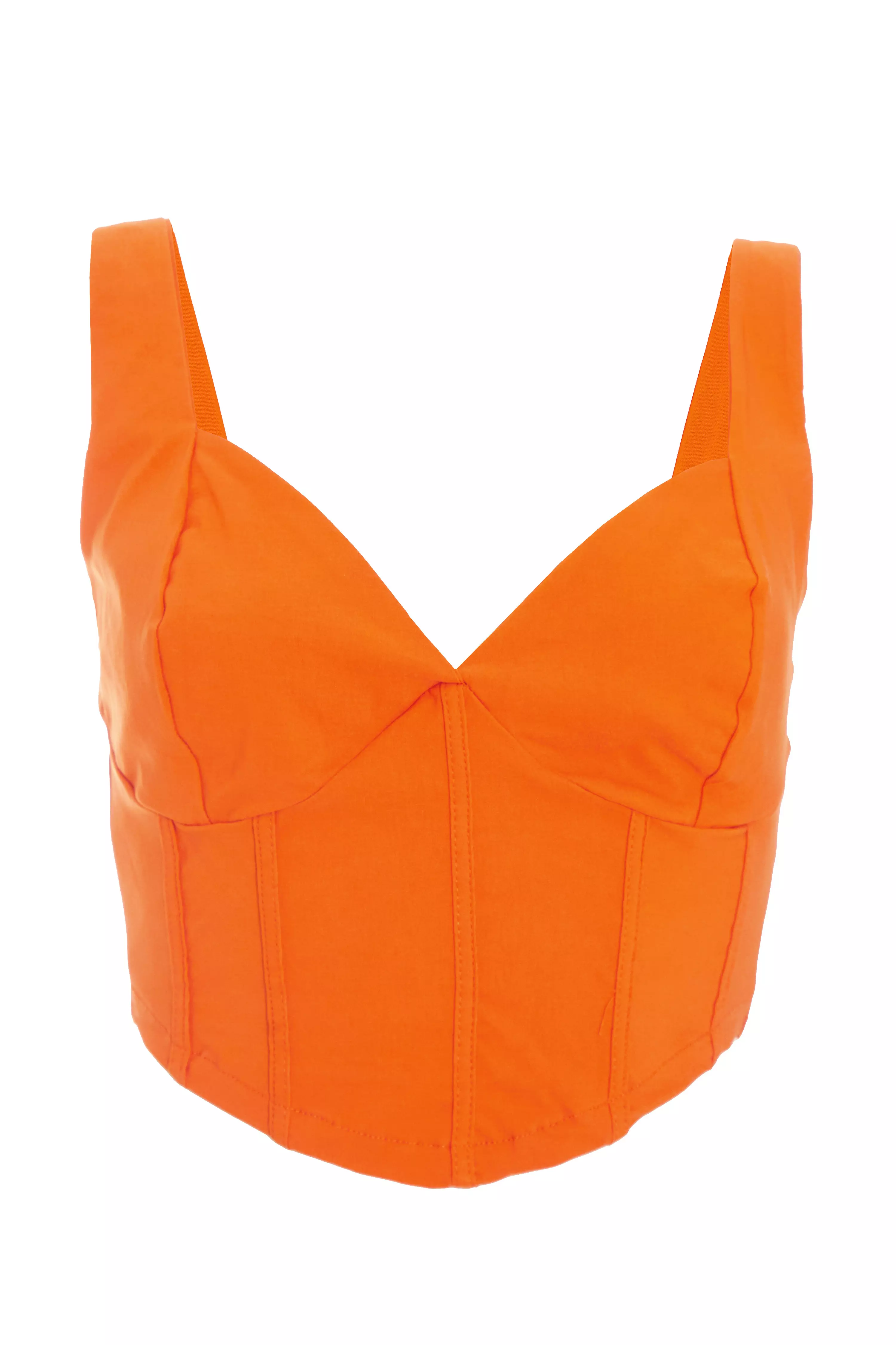 Orange Corset Cropped Top