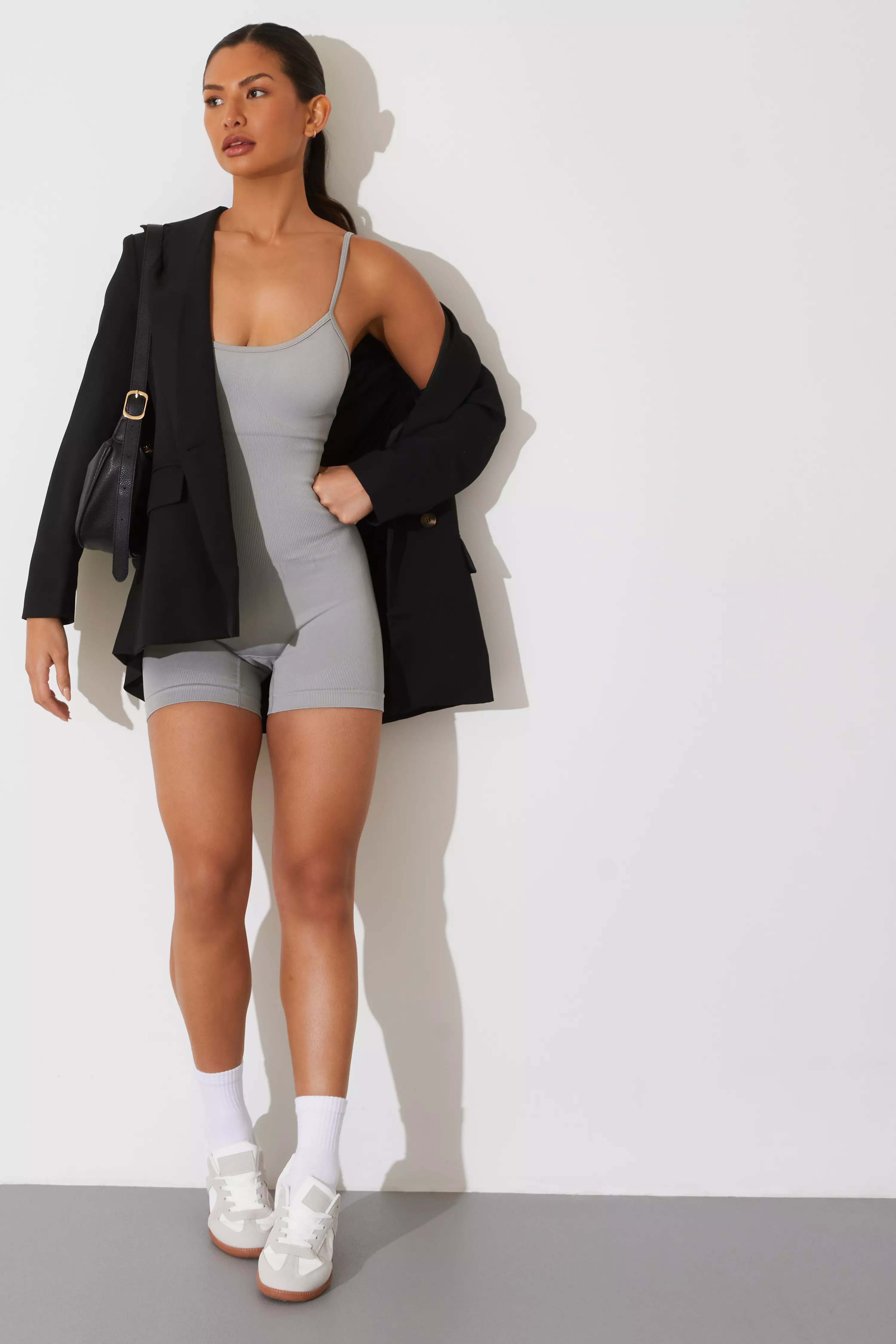 Grey Seamless Playsuit