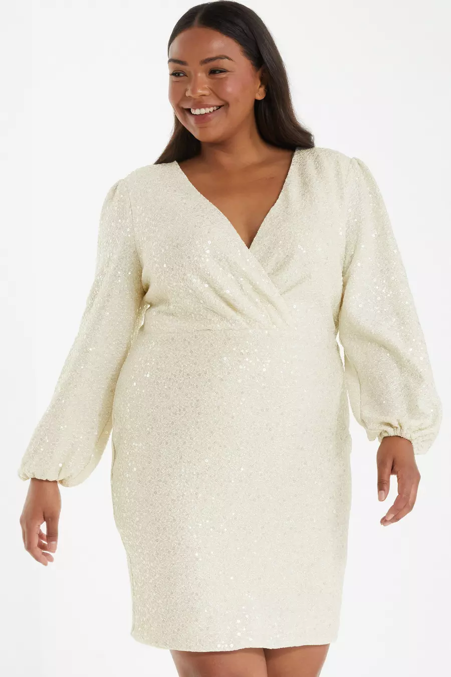 Plus size white sparkly dress online