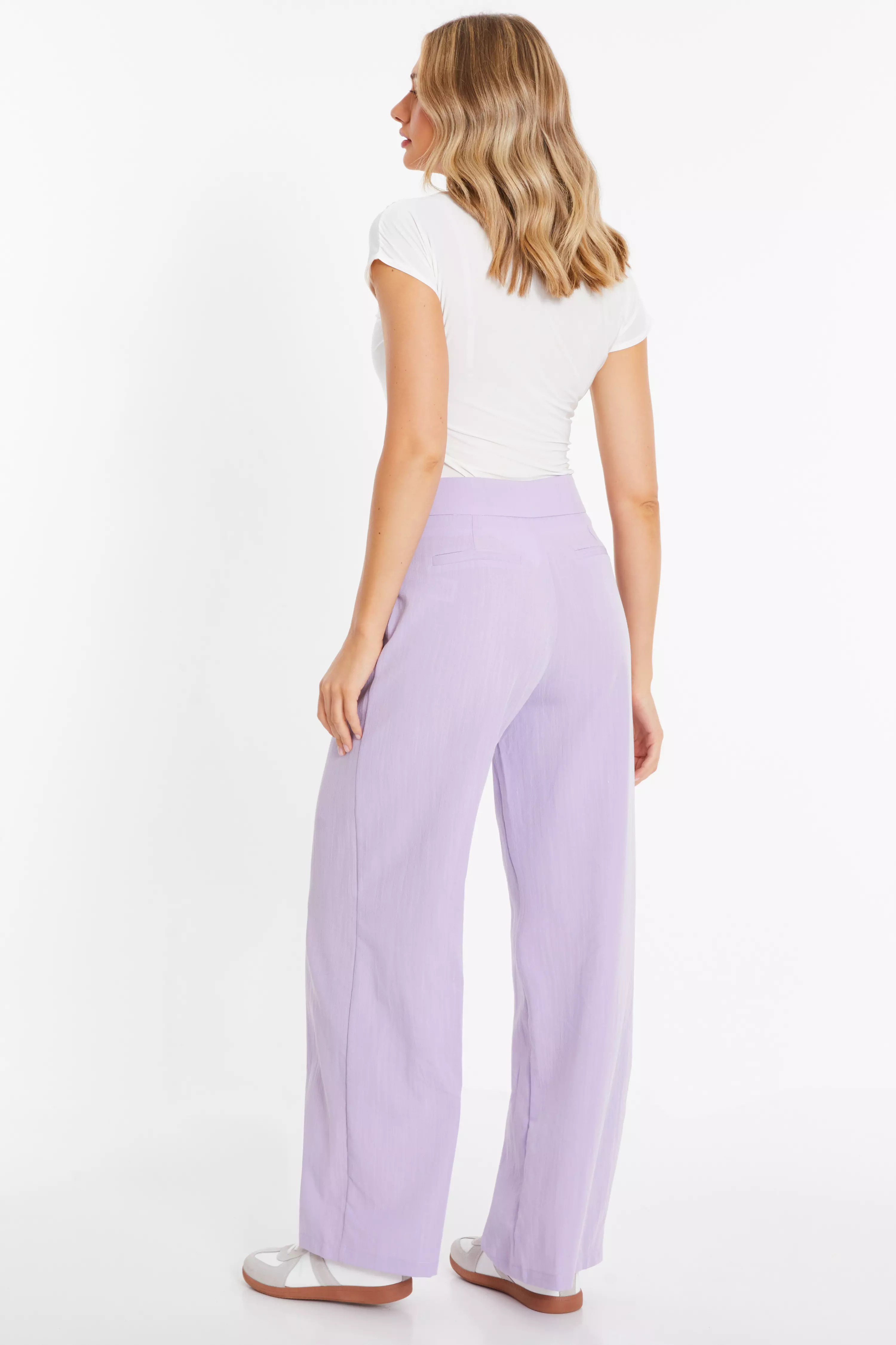 Lilac Linen Palazzo Trousers