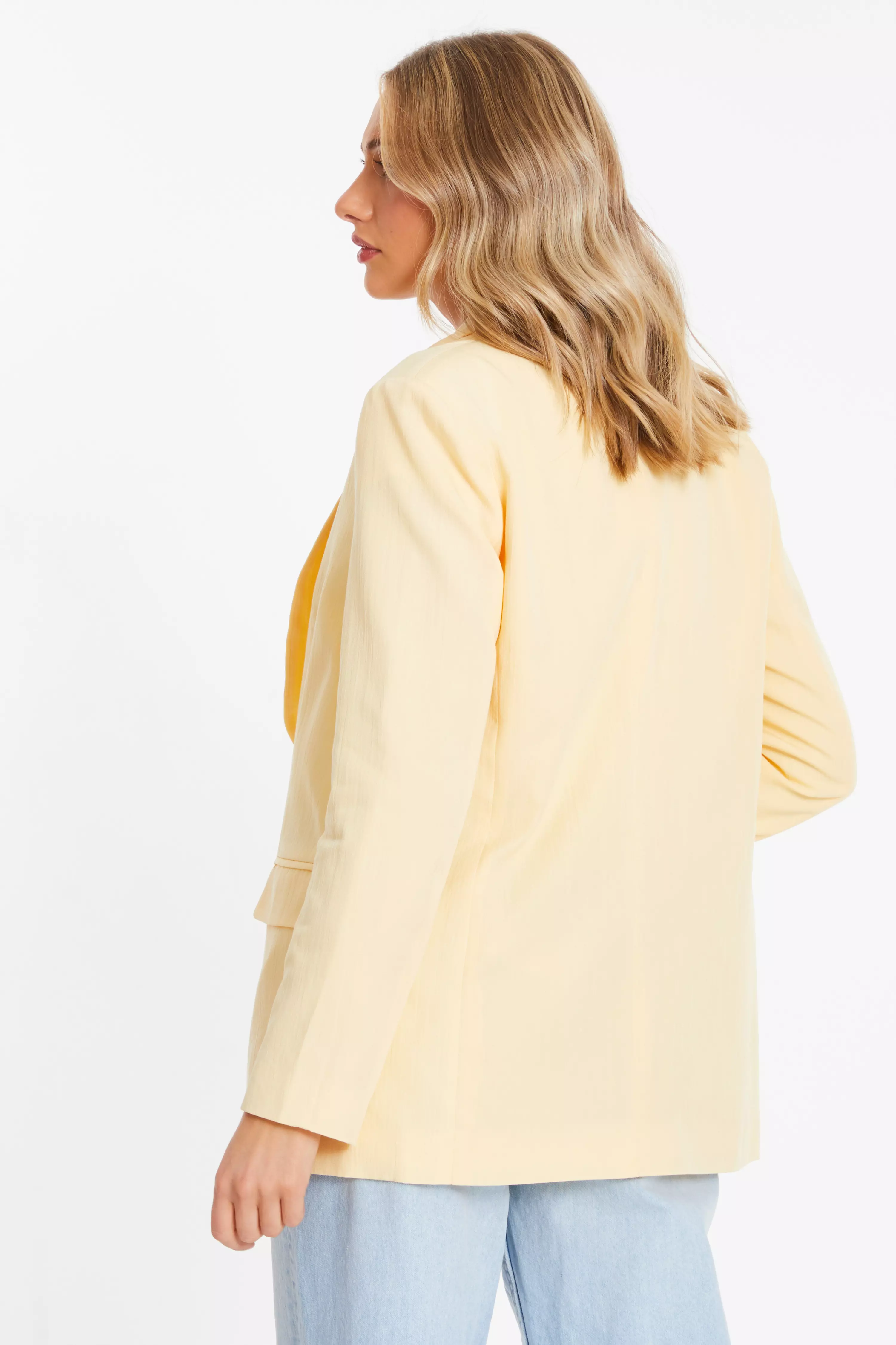 Yellow Linen Look Blazer