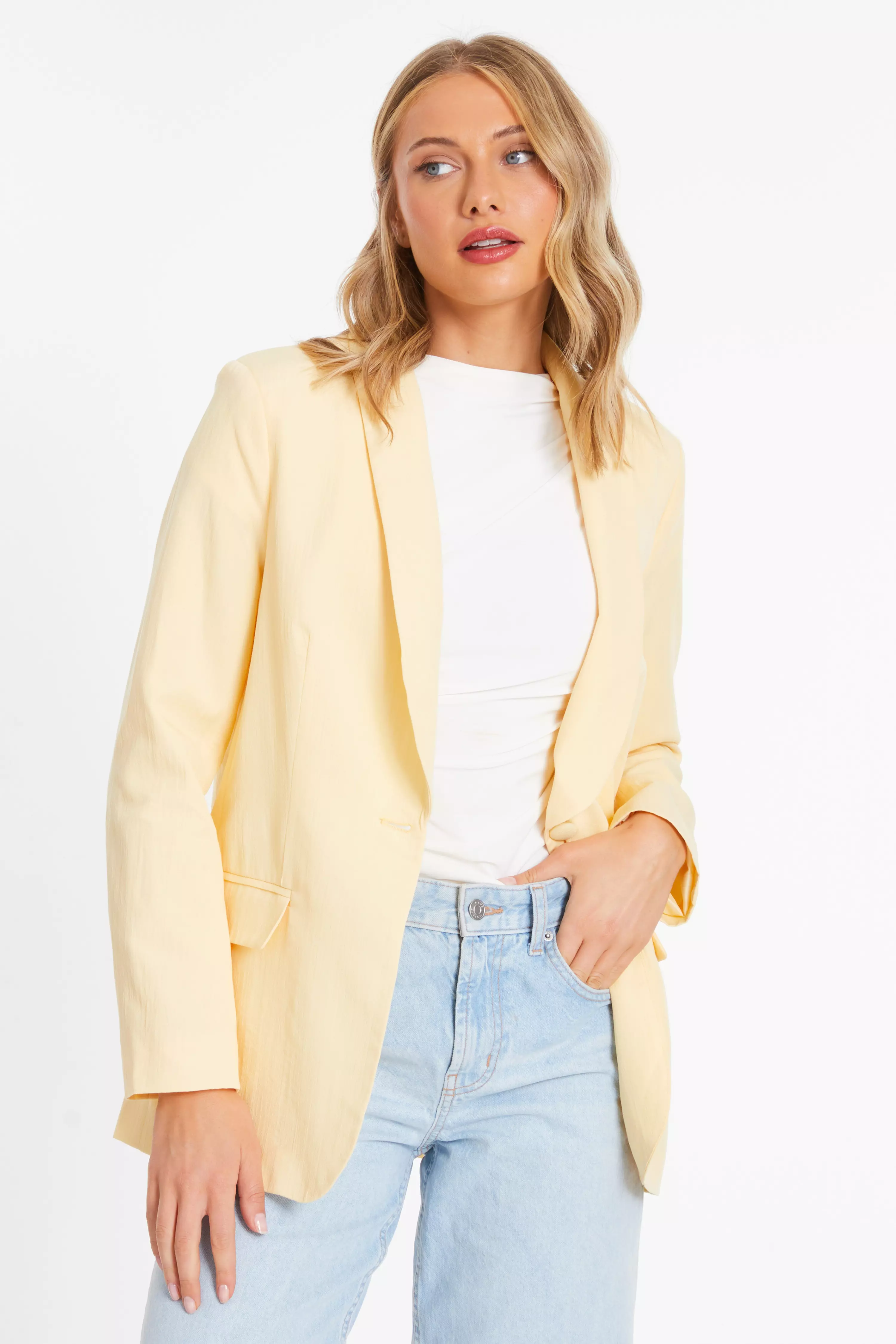 Yellow Linen Blazer