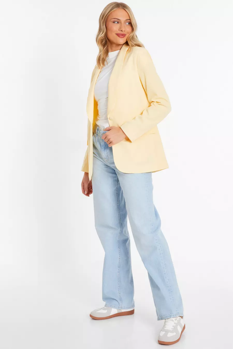 Yellow Linen Blazer QUIZ Clothing