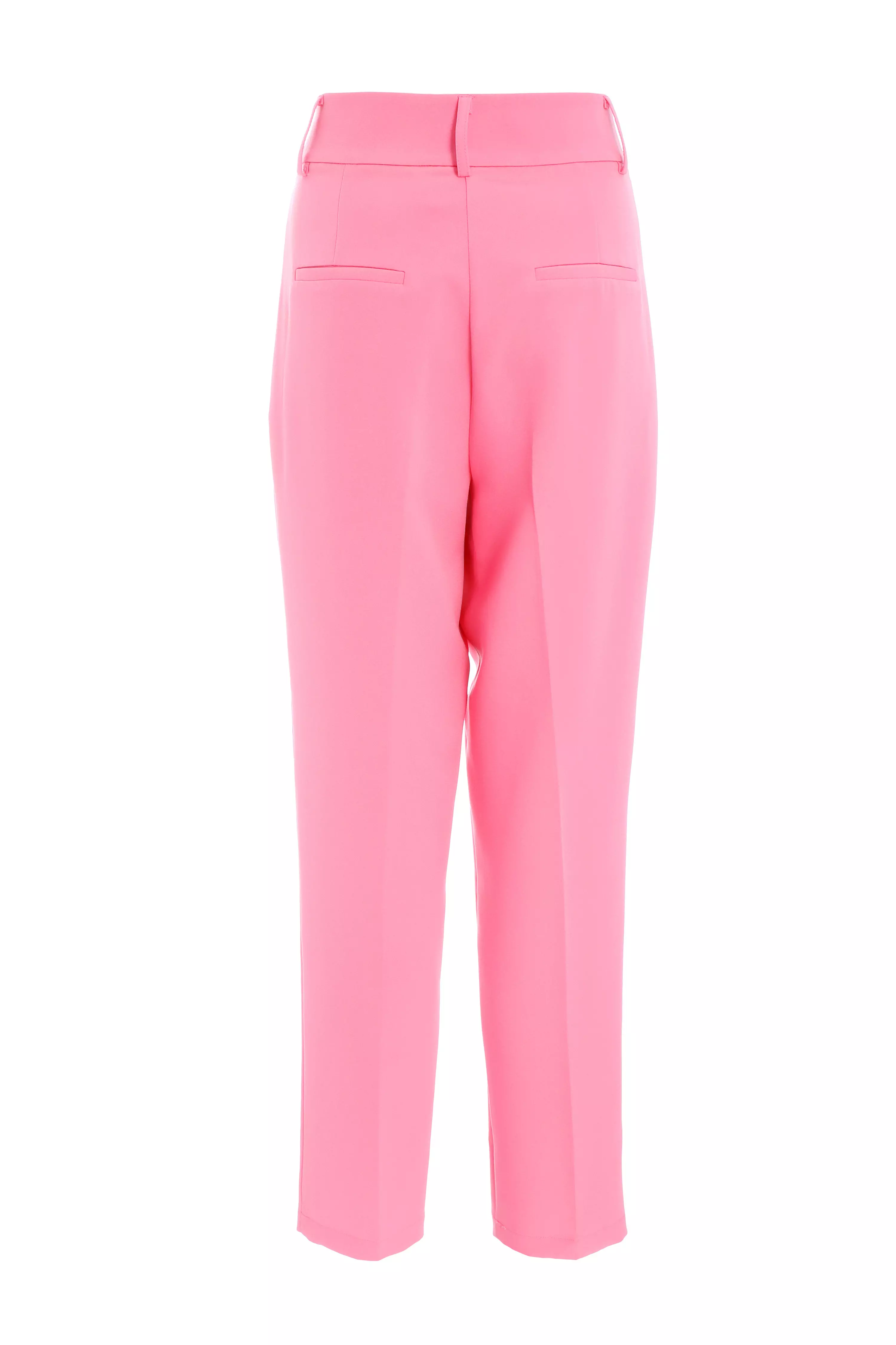 Pink Tailored Tapered Trousers