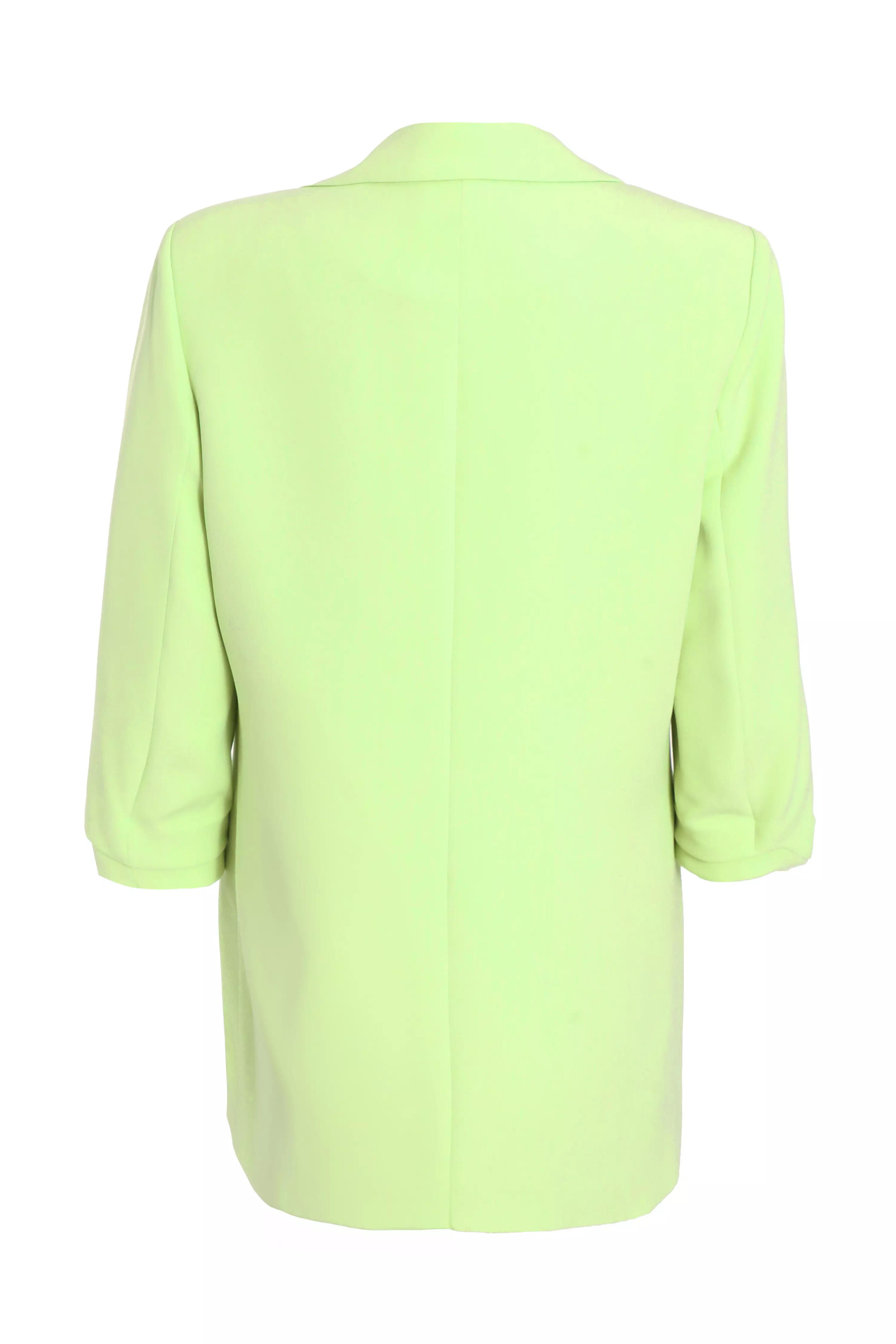 Lime Ruched Sleeve Blazer