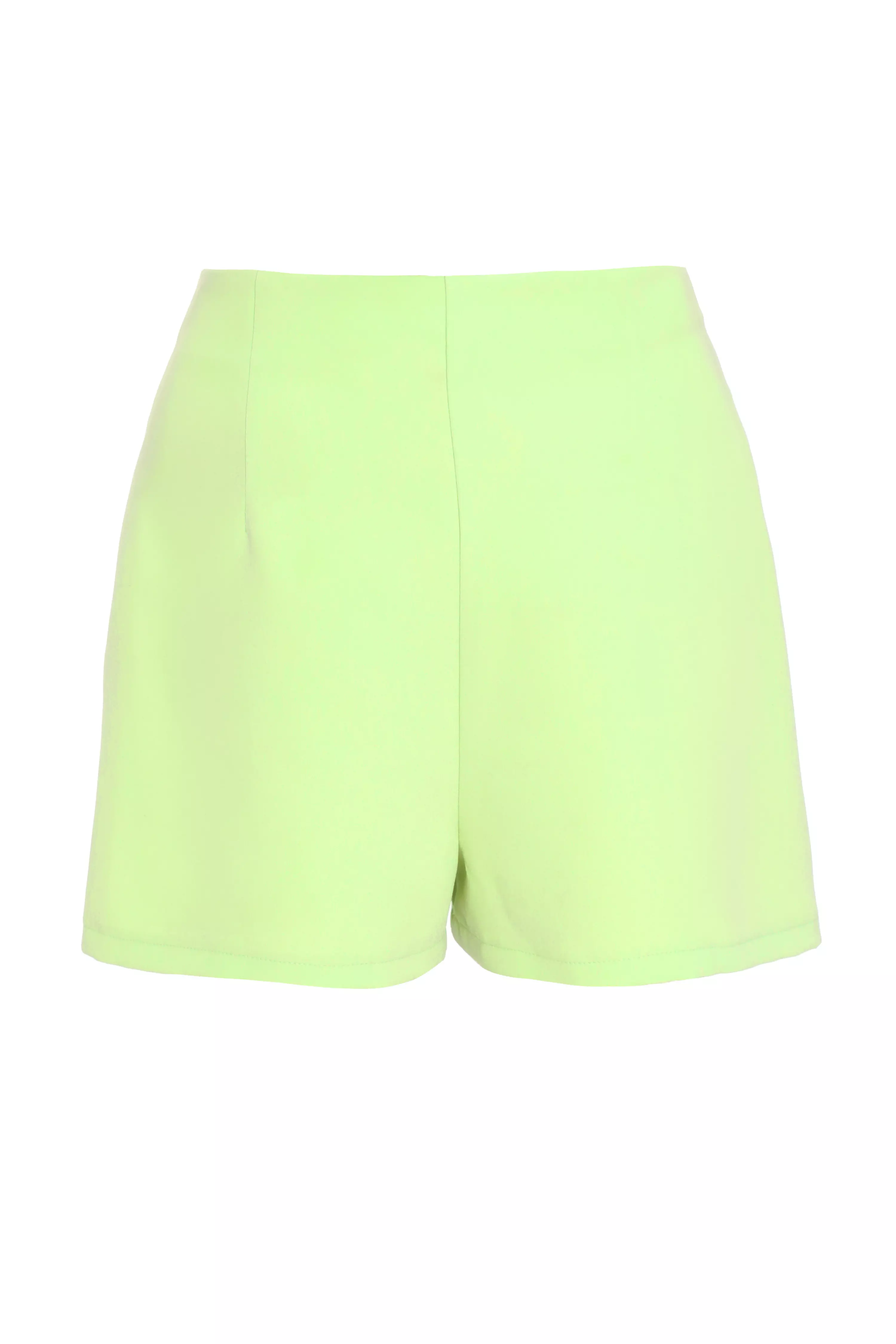 Lime Button Tailored Shorts