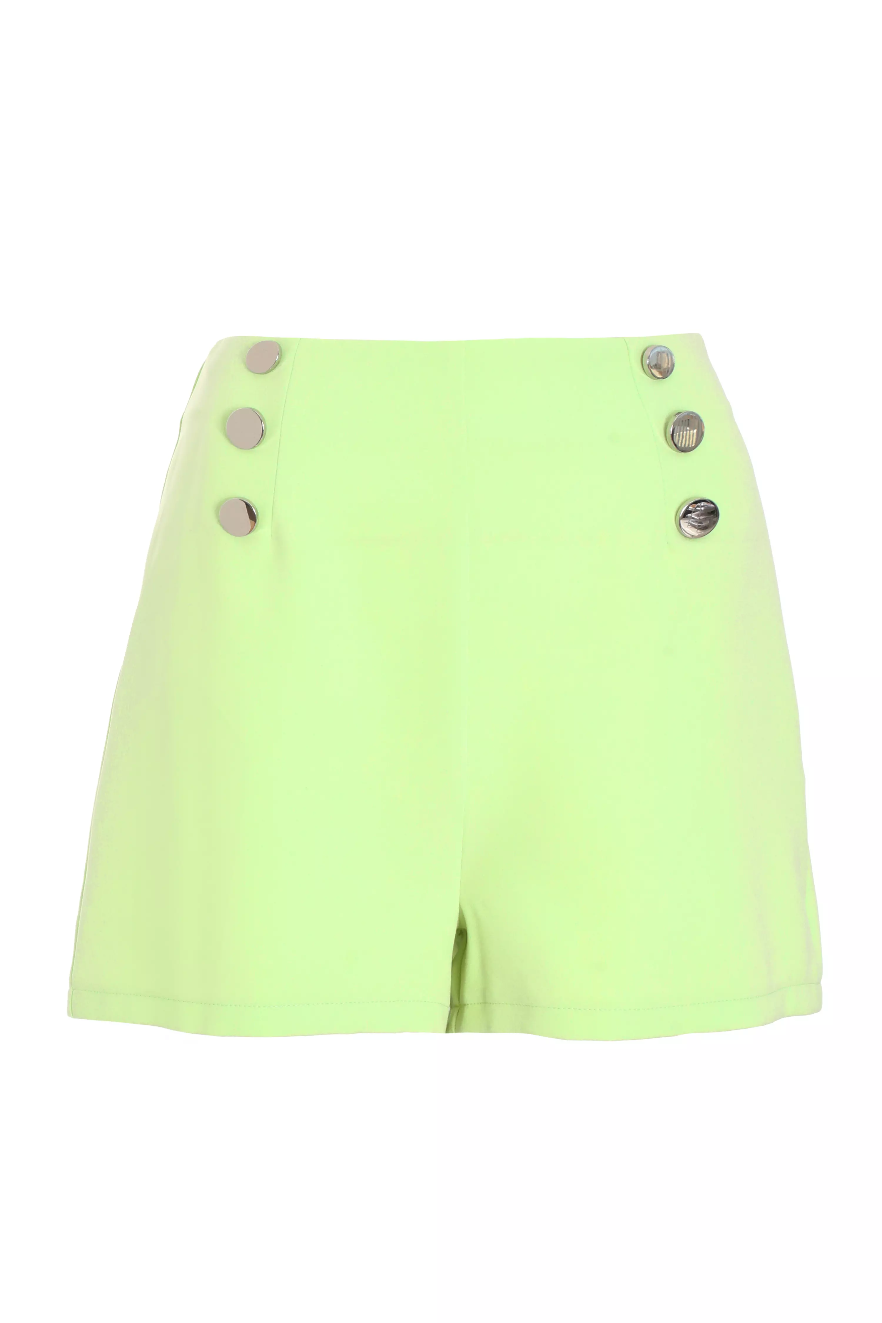 Lime Button Tailored Shorts