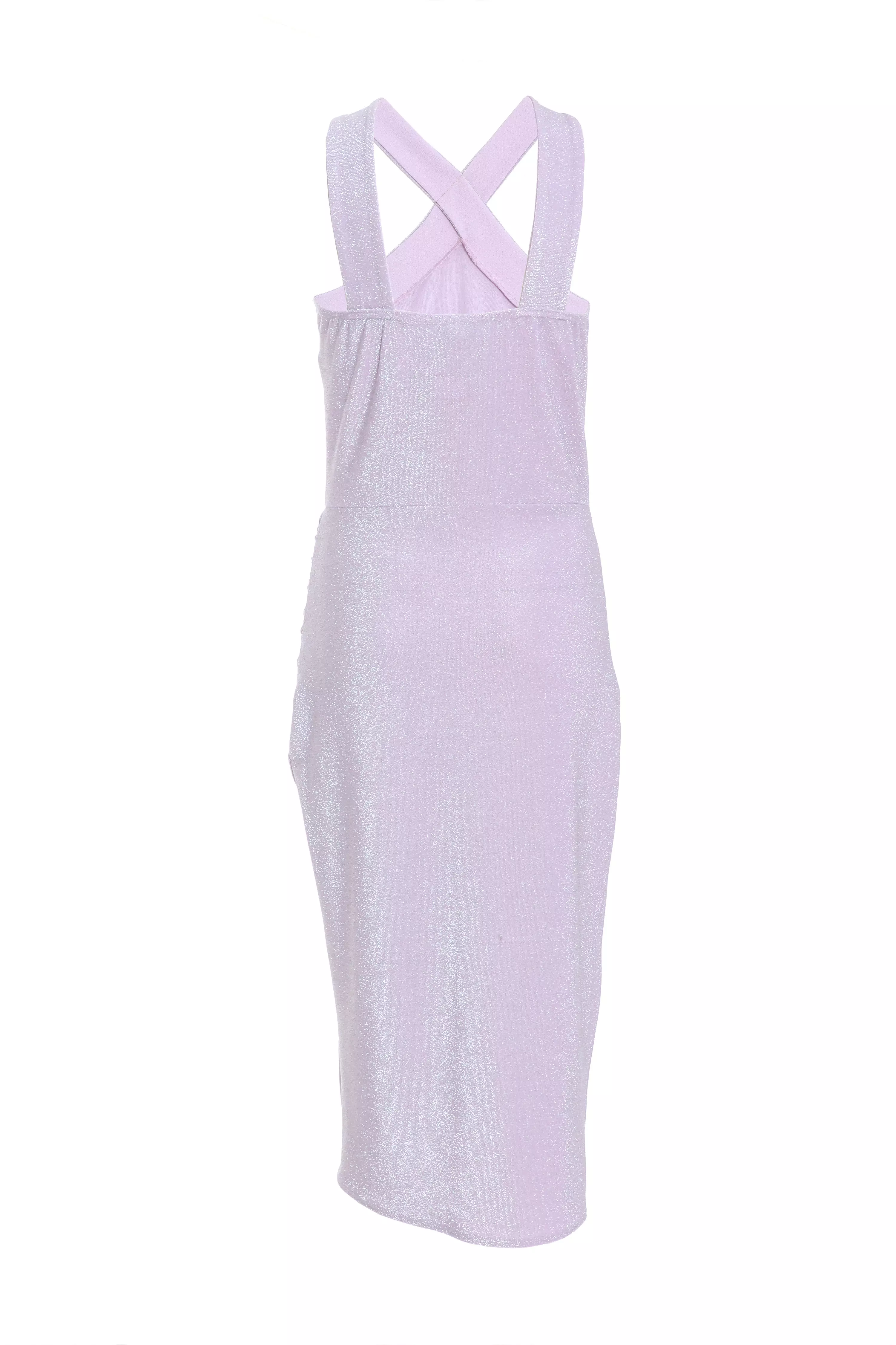 Lilac Glitter Wrap Midi Dress 