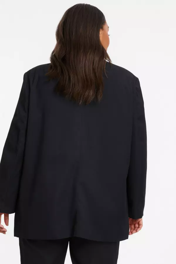 Curve Black Oversized Tailored Blazer