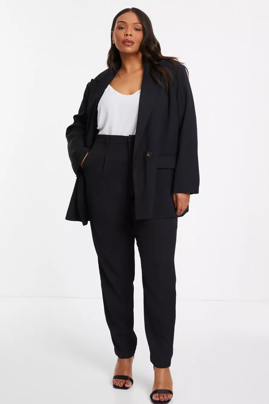 Plus size black trousers best sale