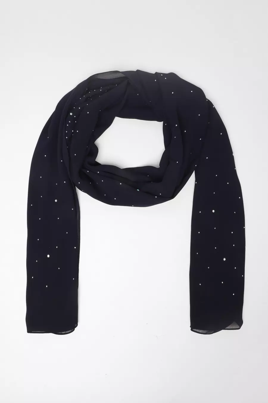 Navy Diamante Sheer Scarf QUIZ Clothing