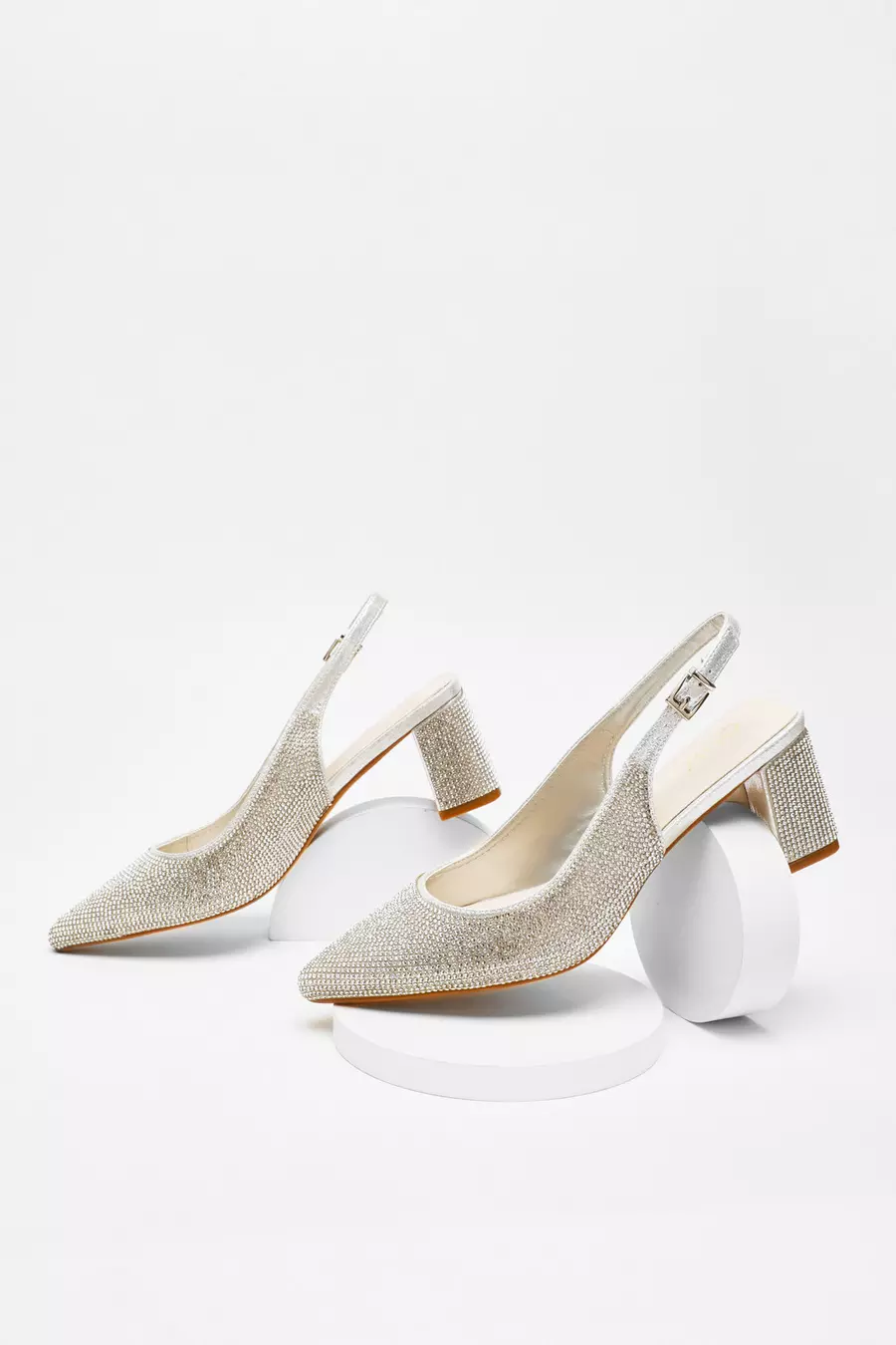 Silver diamante shoes uk on sale