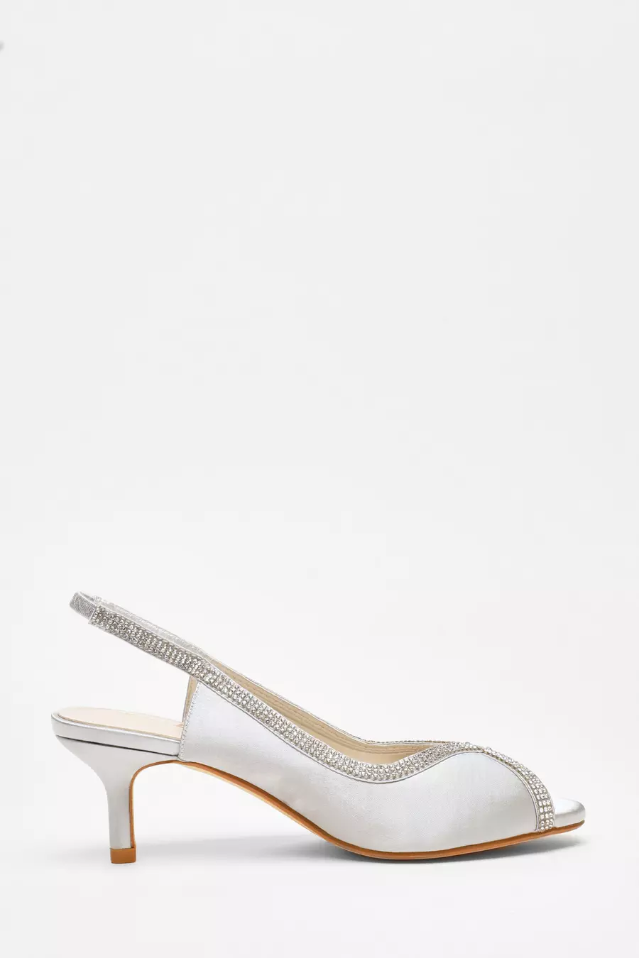 Silver kitten heels wedding deals