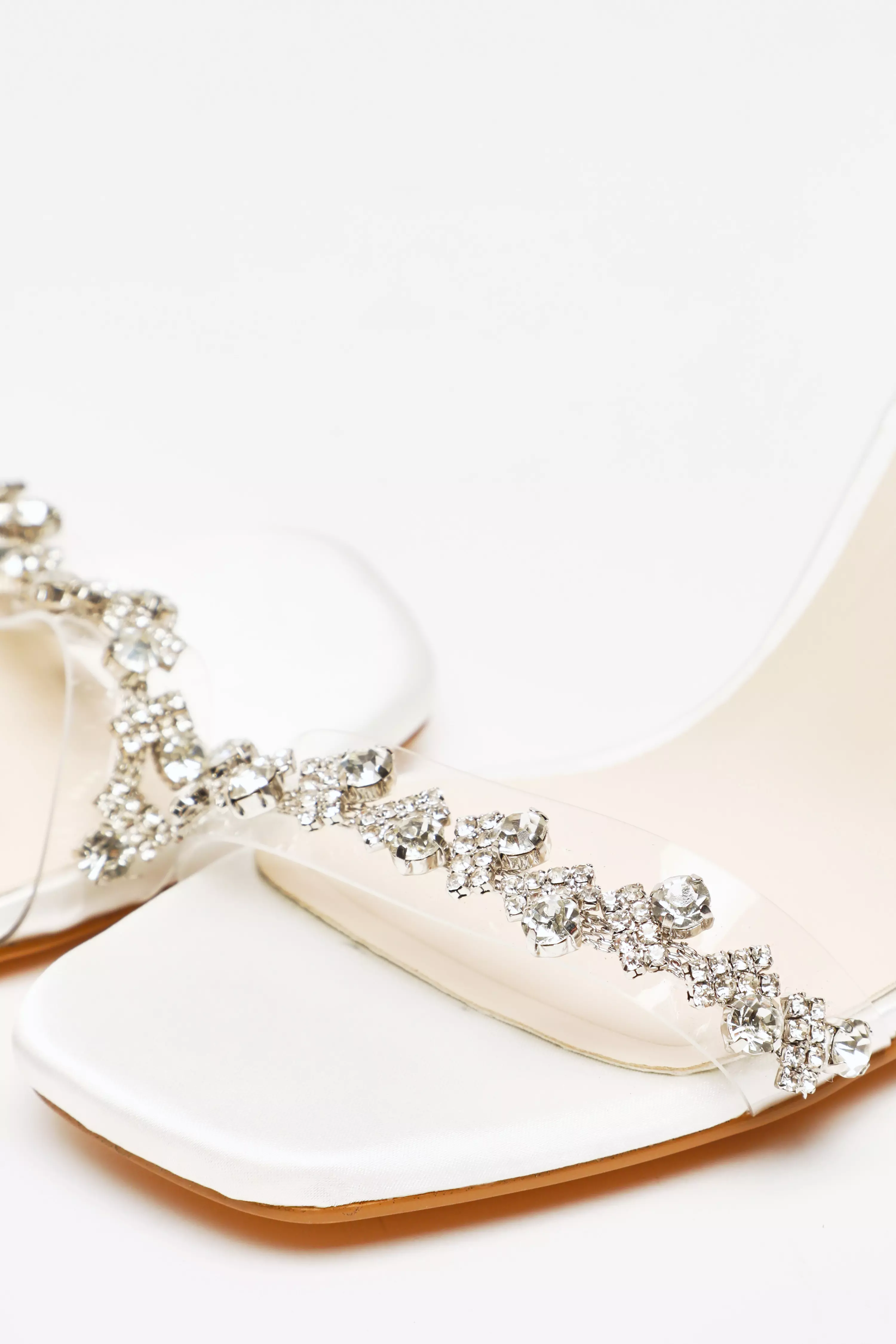 Bridal White Jewel Heeled Sandals