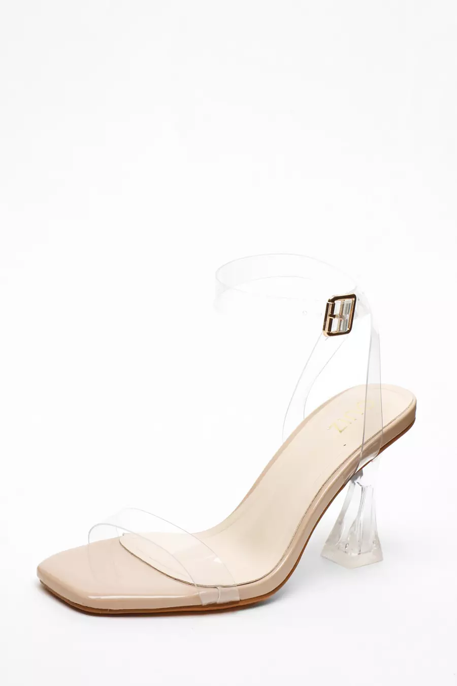 Clear Flared Heeled Sandals QUIZ Clothing