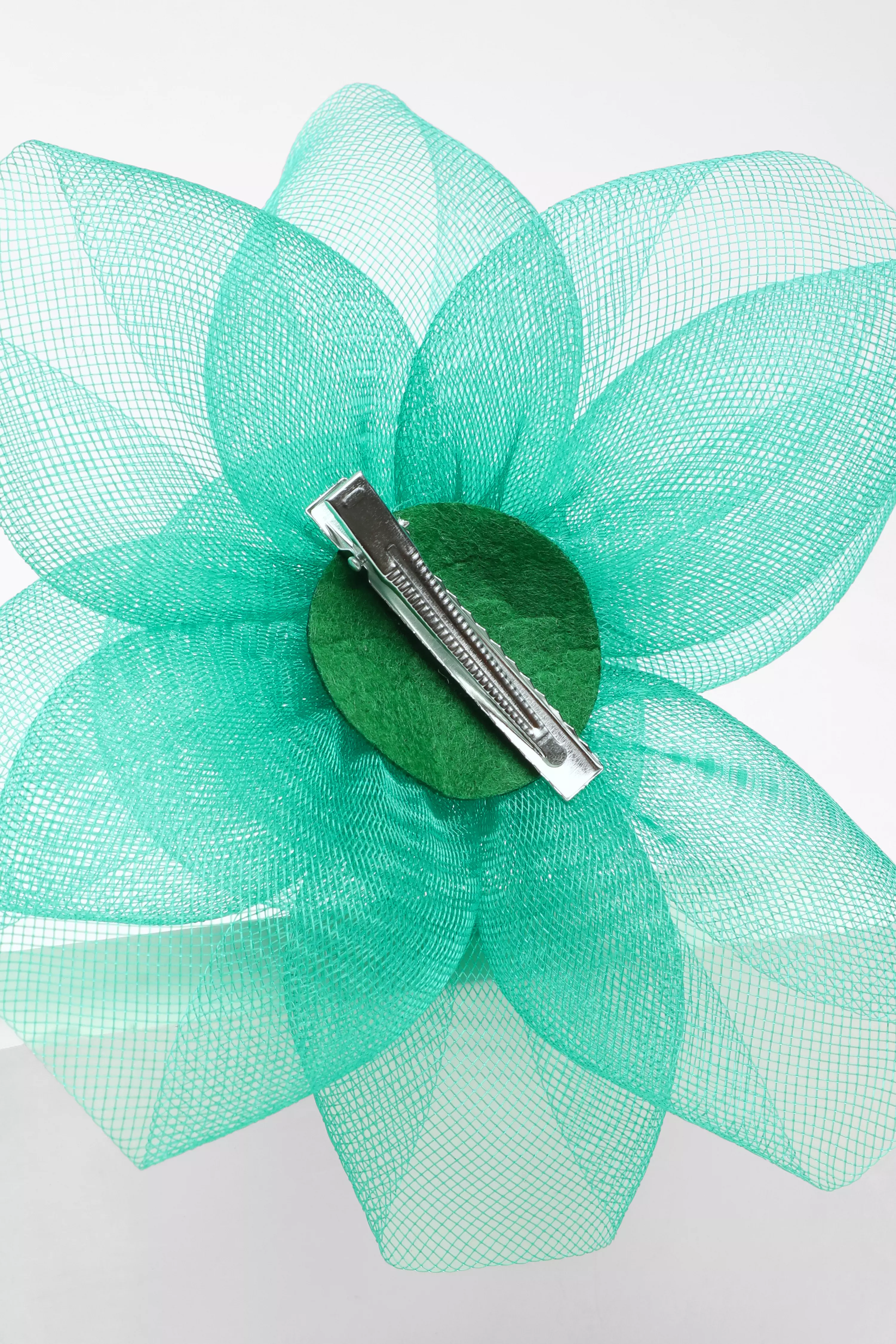 Jade Green Flower Clip Fascinator