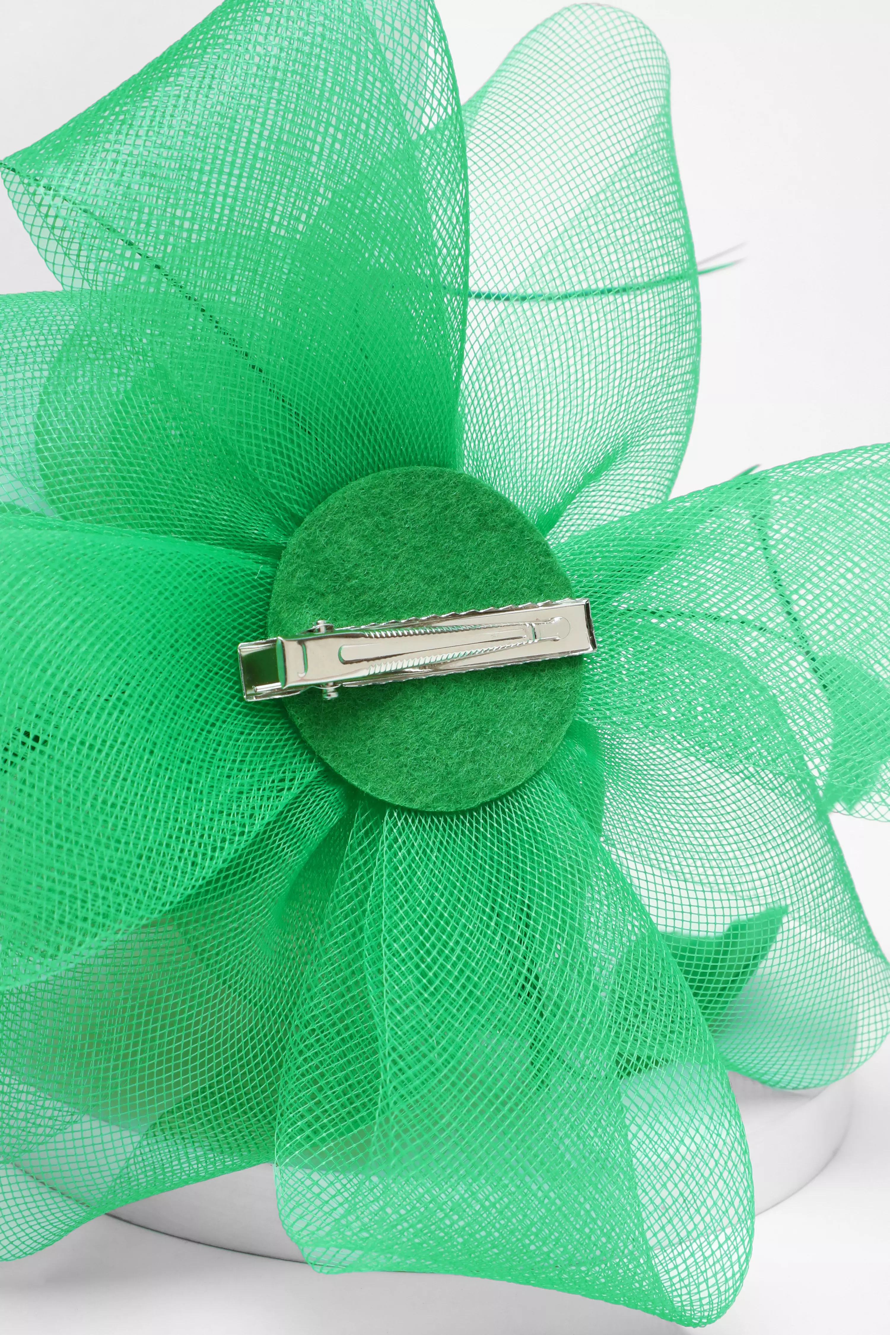 Green Flower Diamante Fascinator