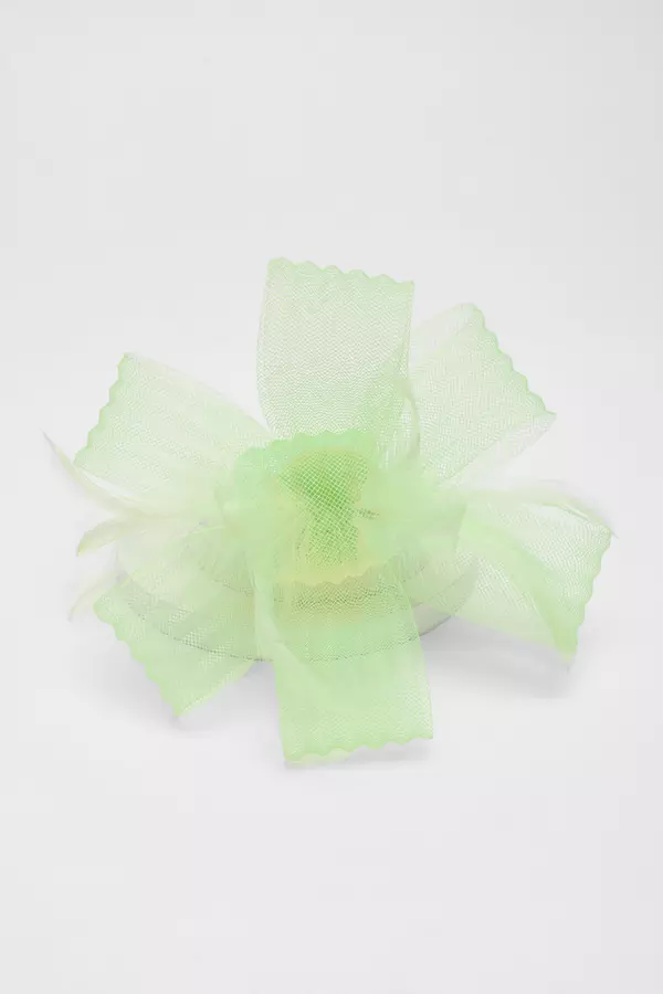 Lime Feather Clip Fascinator