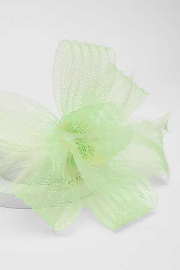 Lime Feather Clip Fascinator